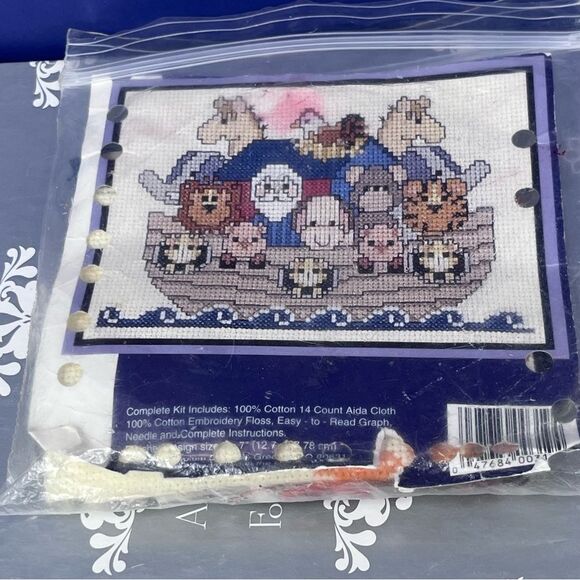 Vintage Noah's Ark Cross Stitch Kit Cotton - Picture 1 of 8